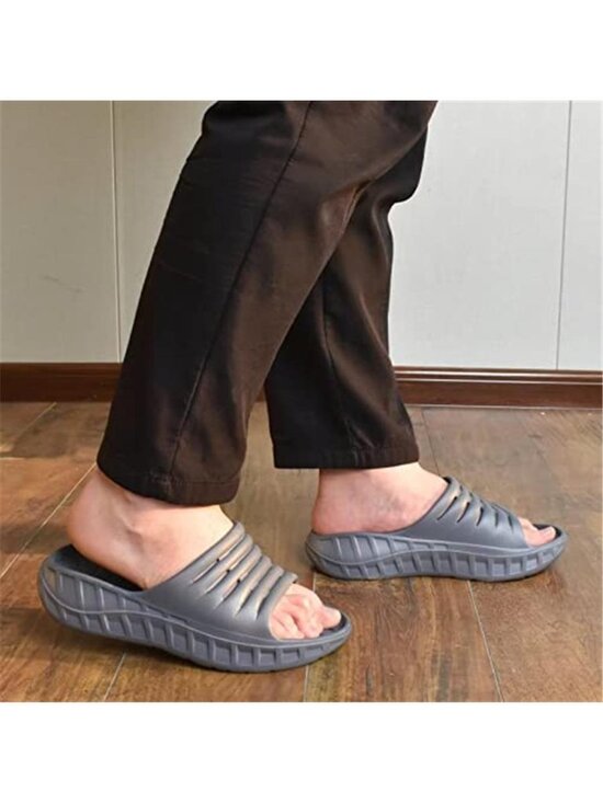 New Mens Recovery Sandals Orthotic Arch Support Open Toe Sport Slides Thick main image 4